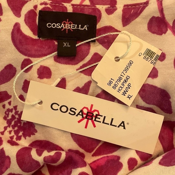 NWT Cosabella Holiday Print Pink Long Sleeve Top & Pant Pajama Set XL - Picture 2 of 9